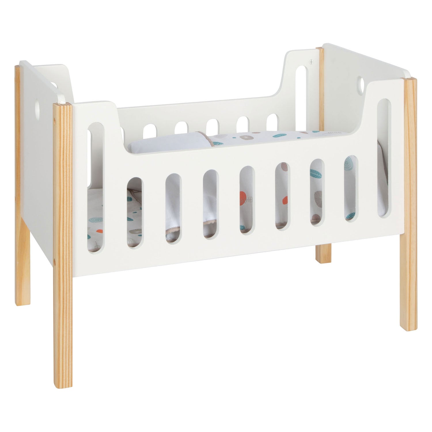 Kleine voet - houten poppenbedje knoopje