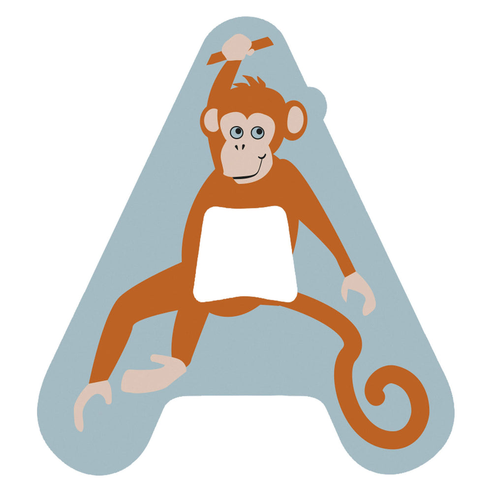 Kleine voet - houten dieren kinderletter - a