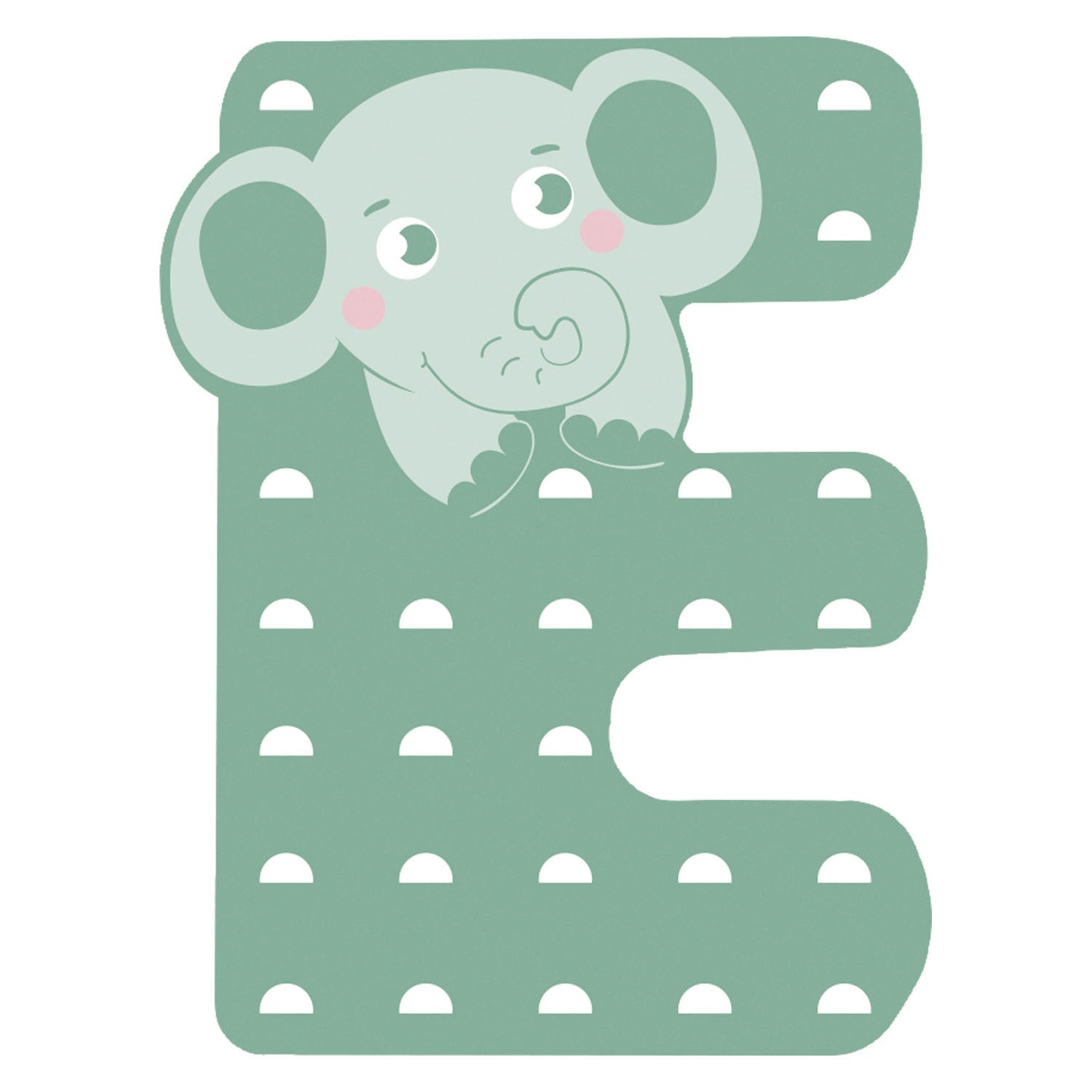 Kleine voet - houten dieren kinderletter - e