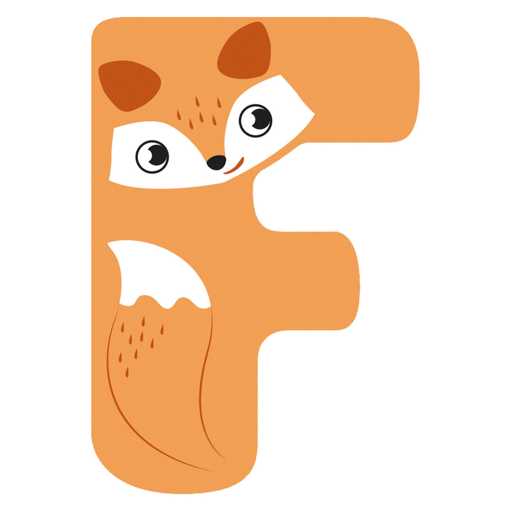 Kleine voet - houten dieren kinderletter - f