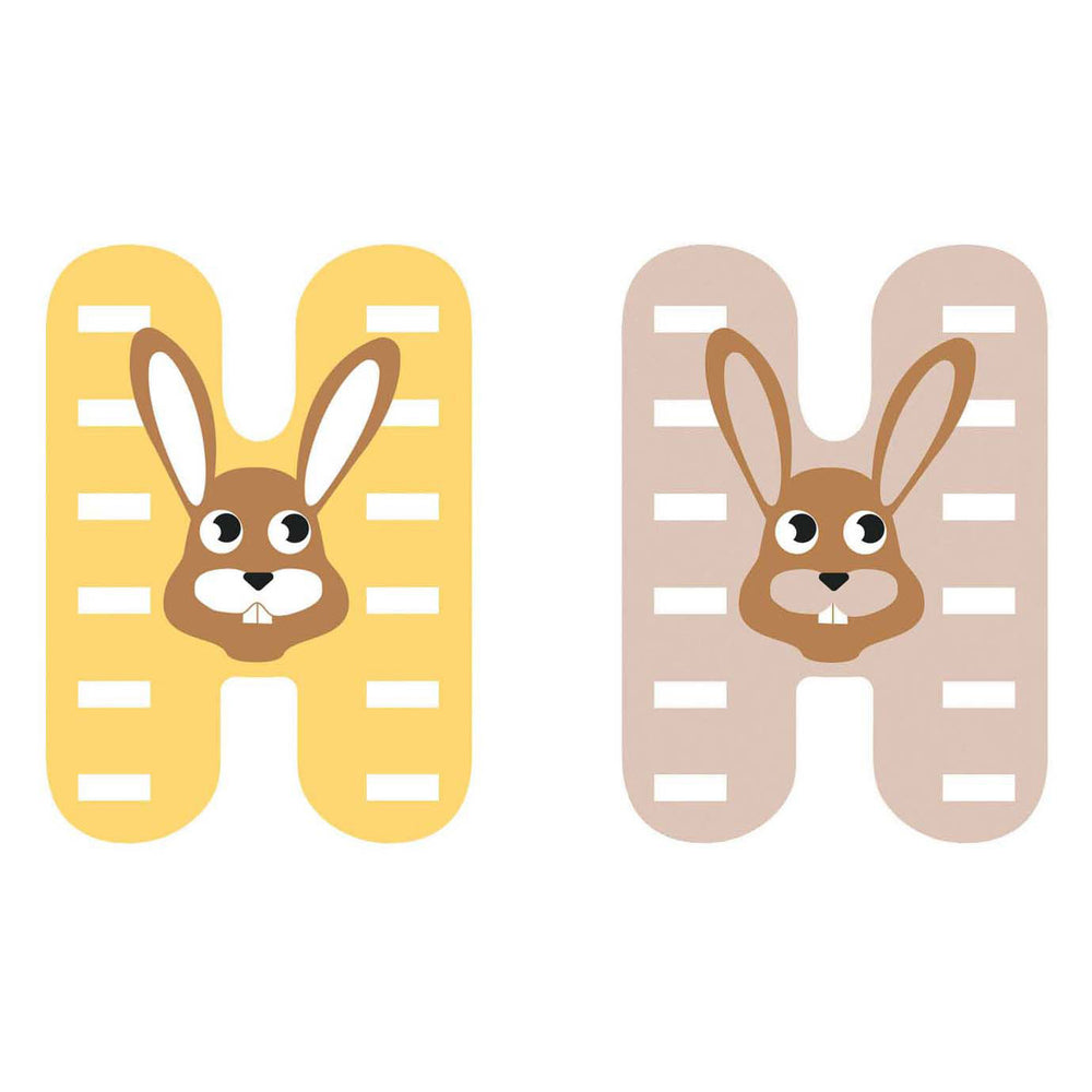 Kleine voet - houten dieren kinderletter - h