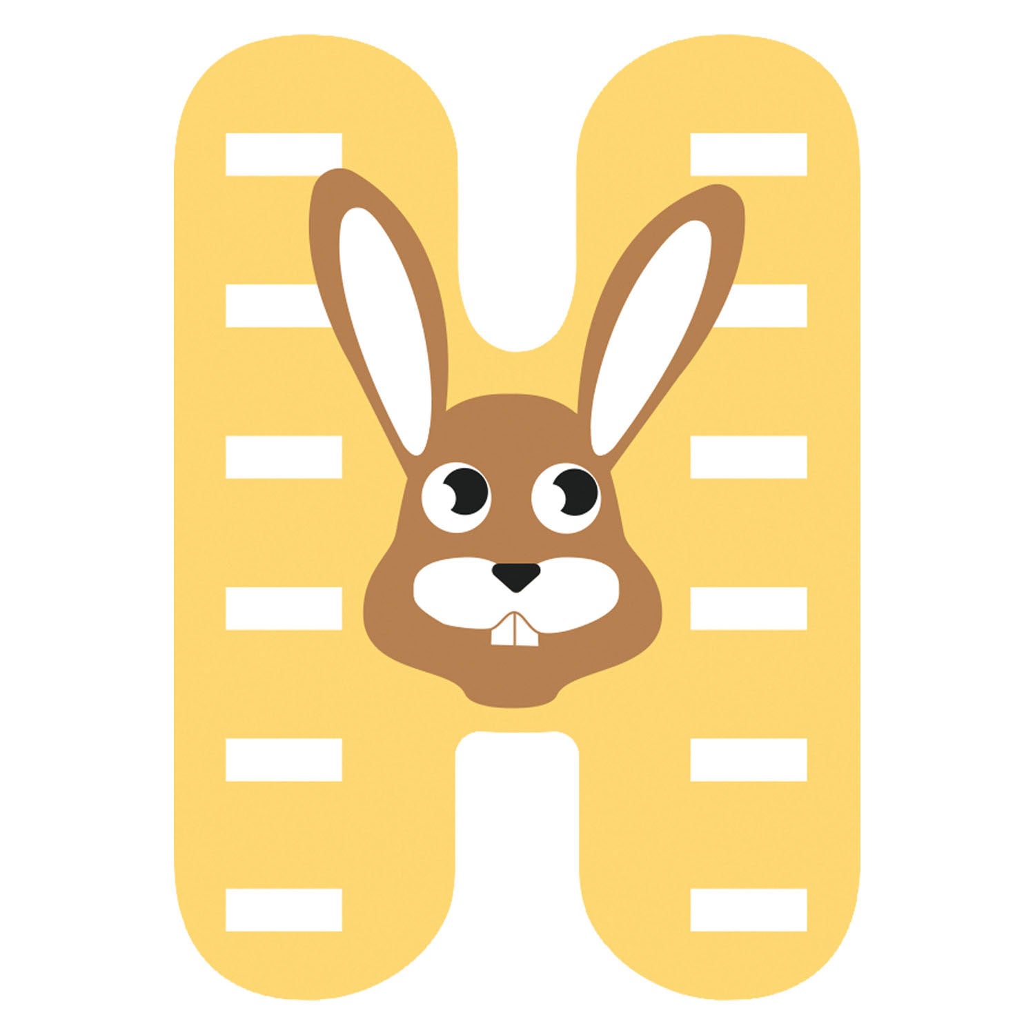 Kleine voet - houten dieren kinderletter - h