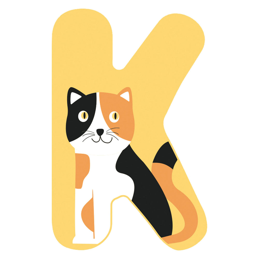 Kleine voet - houten dieren kinderletter - k