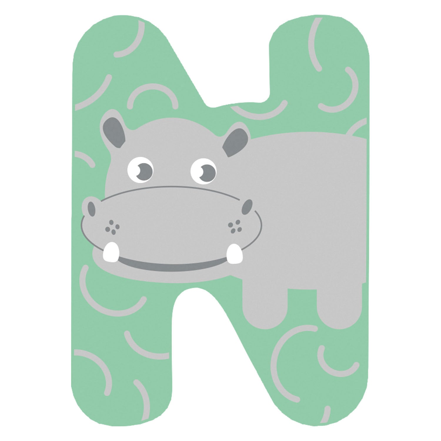 Kleine voet - houten dieren kinderletter - n