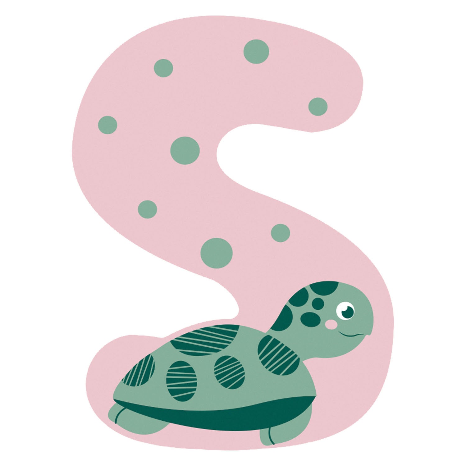 Kleine voet - houten dieren kinderletter - s