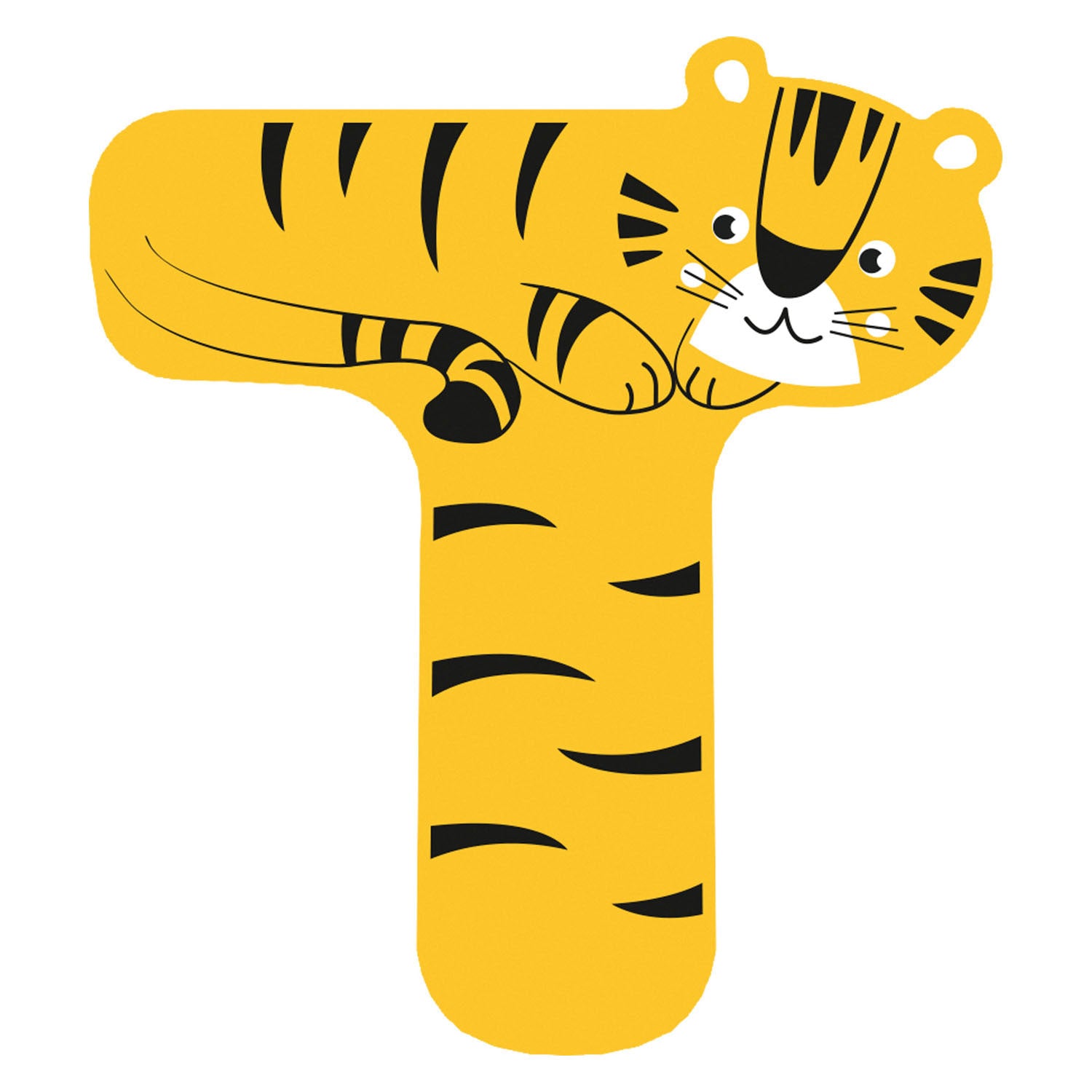 Kleine voet - houten dieren kinderletter - t