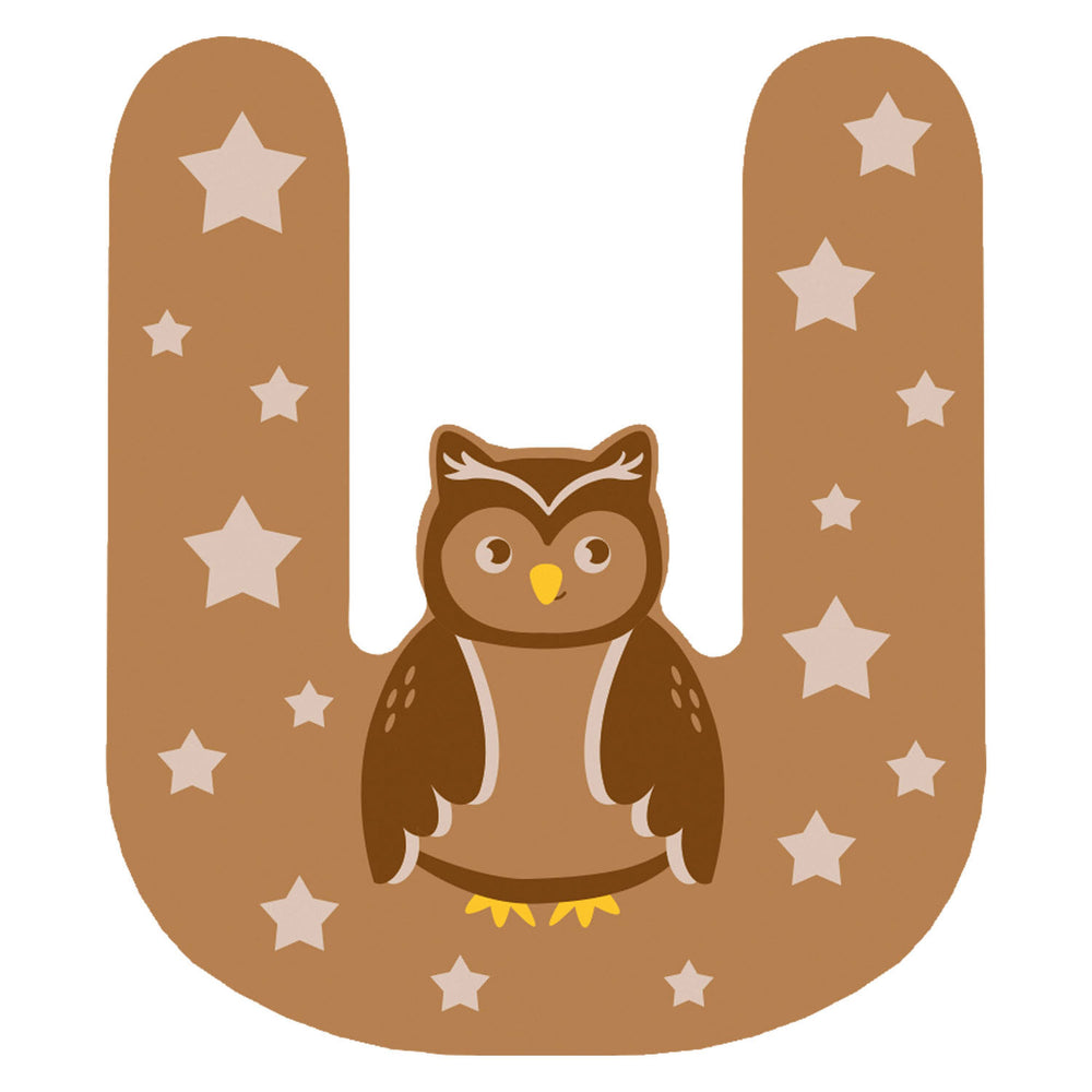 Kleine voet - houten dieren kinderletter - u
