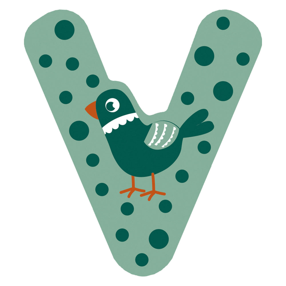Kleine voet - houten dieren kinderletter - v