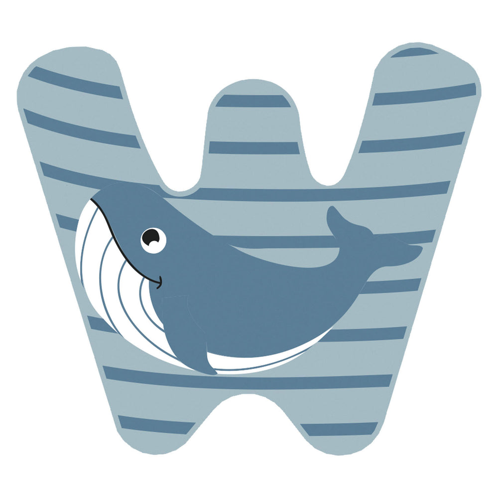 Kleine voet - houten dieren kinderletter - w