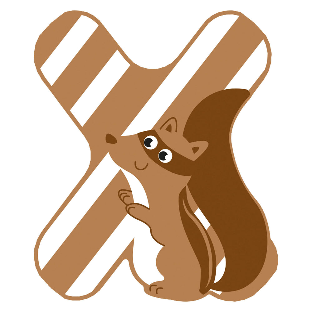 Kleine voet - houten dieren kinderletter - x