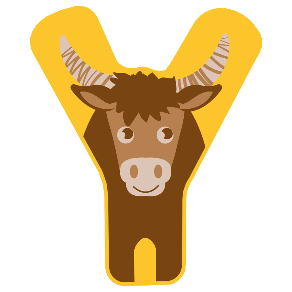 Kleine voet - houten dieren kinderletter - y