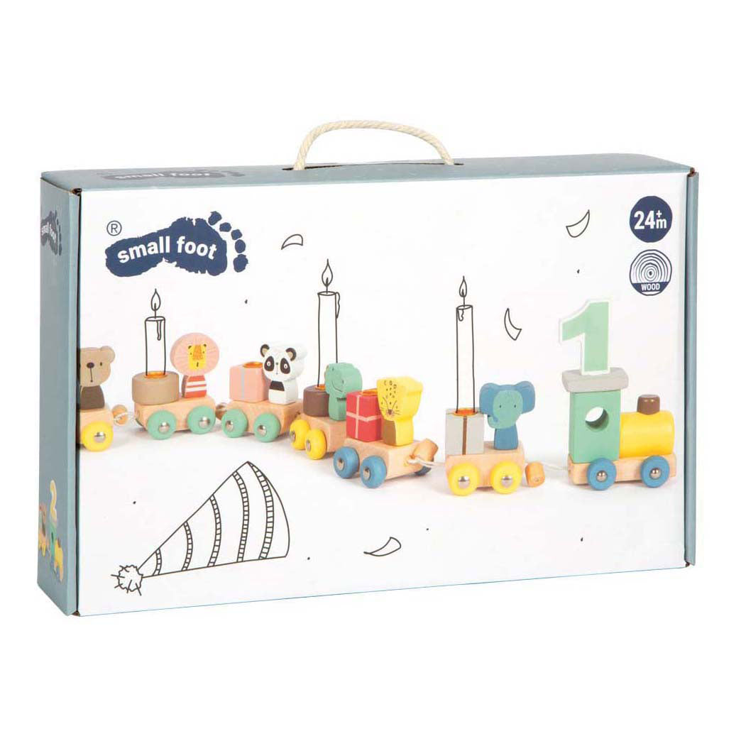 Small foot - houten verjaardagstrein met dieren