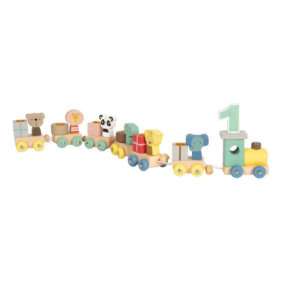 Small foot - houten verjaardagstrein met dieren