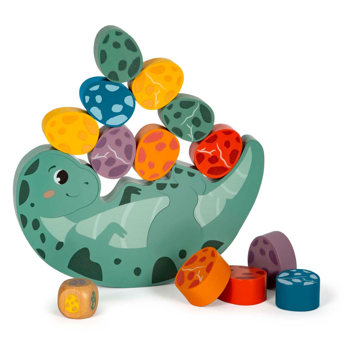 Kleine voet - Houten balansspel dino, 14dlg.
