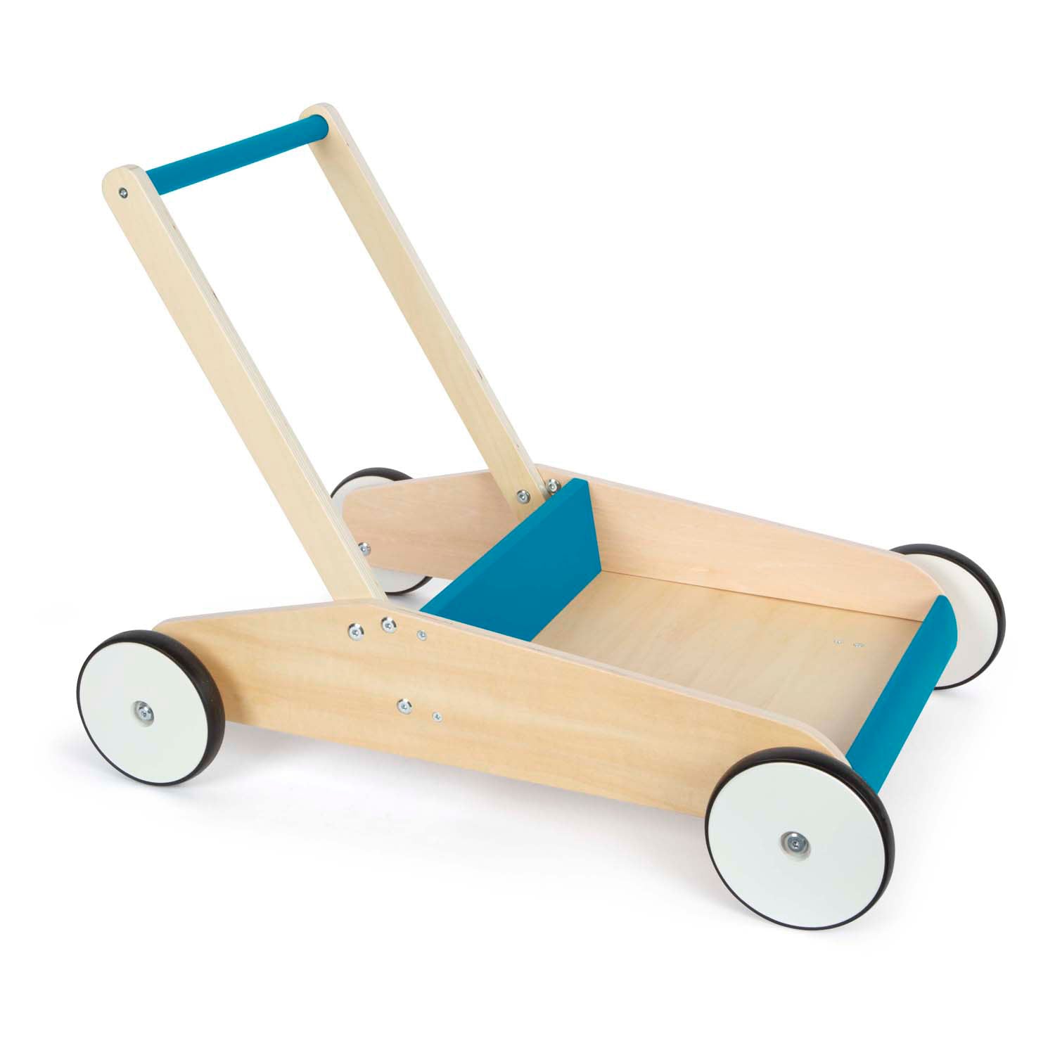 Small foot - houten loopwagen benzine blauw