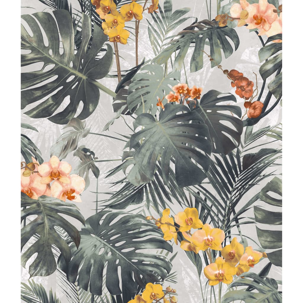 NEDERLANDSE WANDBEKLEDING NEDERLANDSE WANDBEKLEDING Behang Paradiso groen en oker