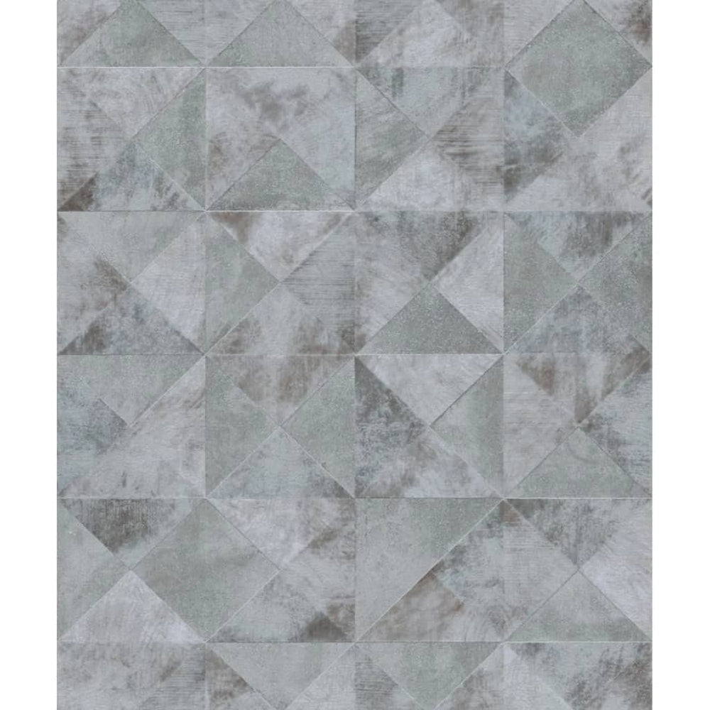 Noordwand behang topchic grafische vormen facet metallic grijs