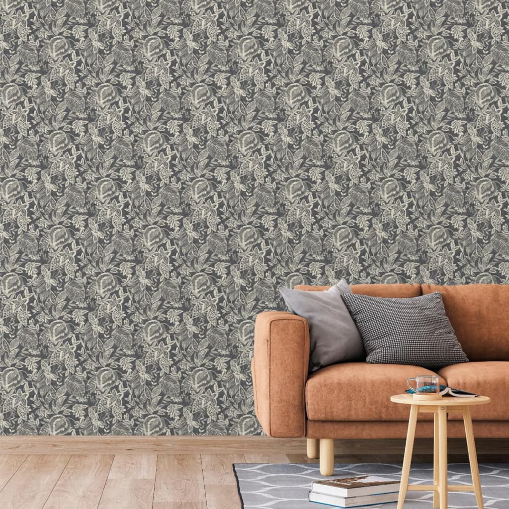 Nederlandse wandbekleding behang mae zwart en beige