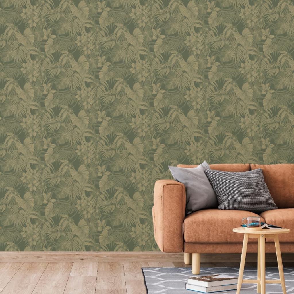Dutch wallcoverings behang joelle groen en goudkleurig