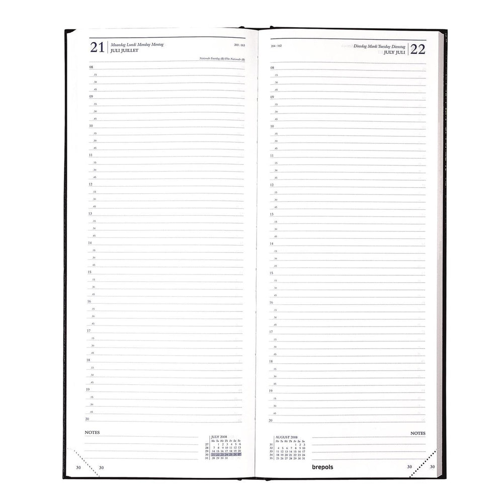 Brepols agenda saturnus 1 dag 2026 lang zwart