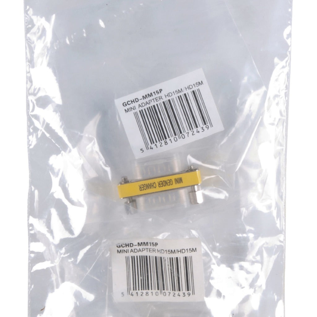 Valueline gchd-mm15p metalen mini vga adapter hd15p mannelijk - hd15p mannelijk