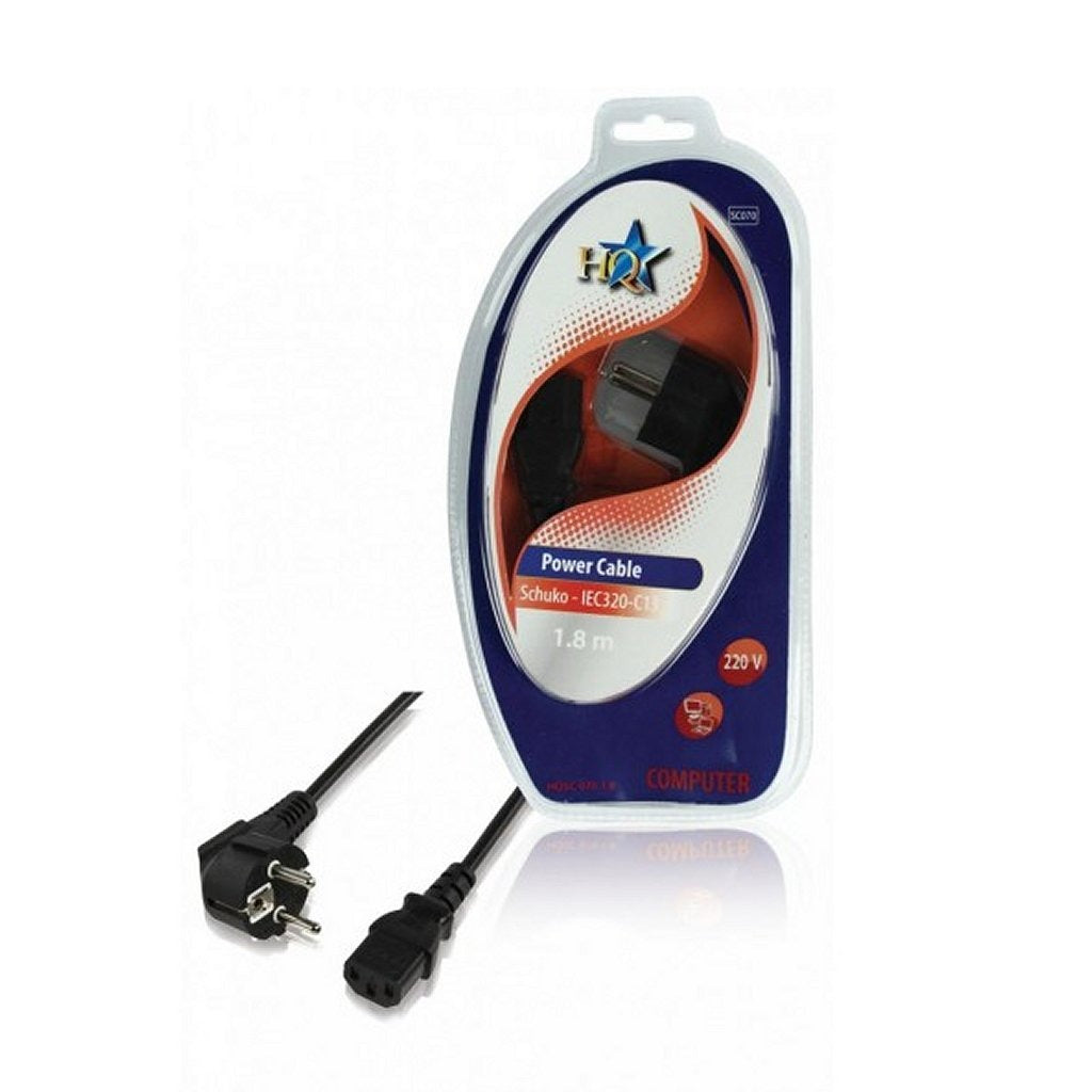 Hq sc070 voedingskabel shuko iec320-c13 1,80 m zwart