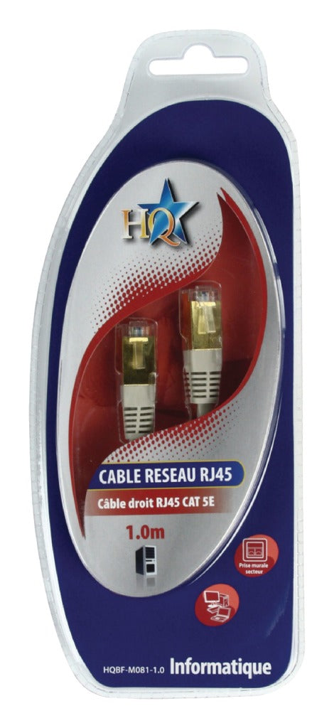 Hq bf-m081-1.0 cat5e utp netwerkkabel rj45 (8 8) mannelijk - rj45 (8 8) mannelijk 1,00 m grijs