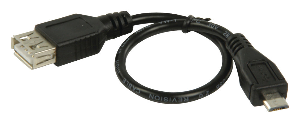 Valueline Valueline Vlcp60570b02 USB 2.0 USB Micro B Vrouwelijk USB A Vrouwelijk Adapter Kabel 0,20 M Zwart