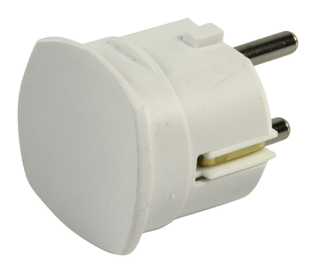 Hq el-st005 randaarde stekker met zij-uitgang wit