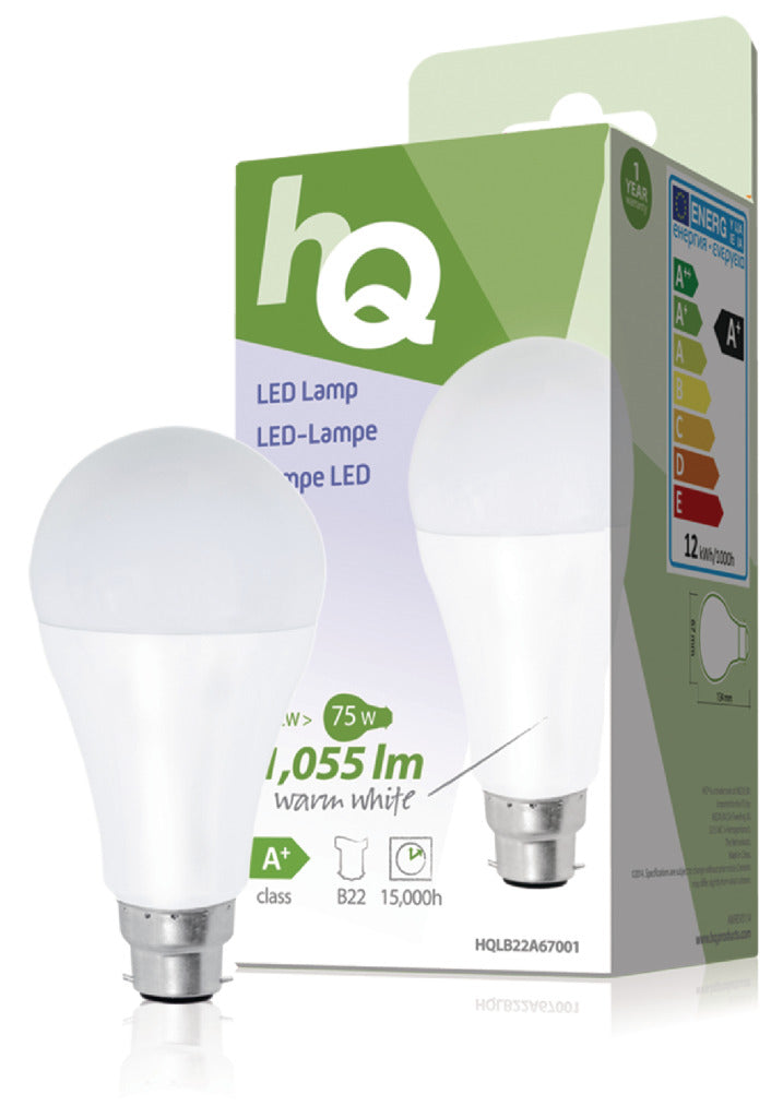 Hq lb22a67001 a67 b22 12w (75w) ledlamp