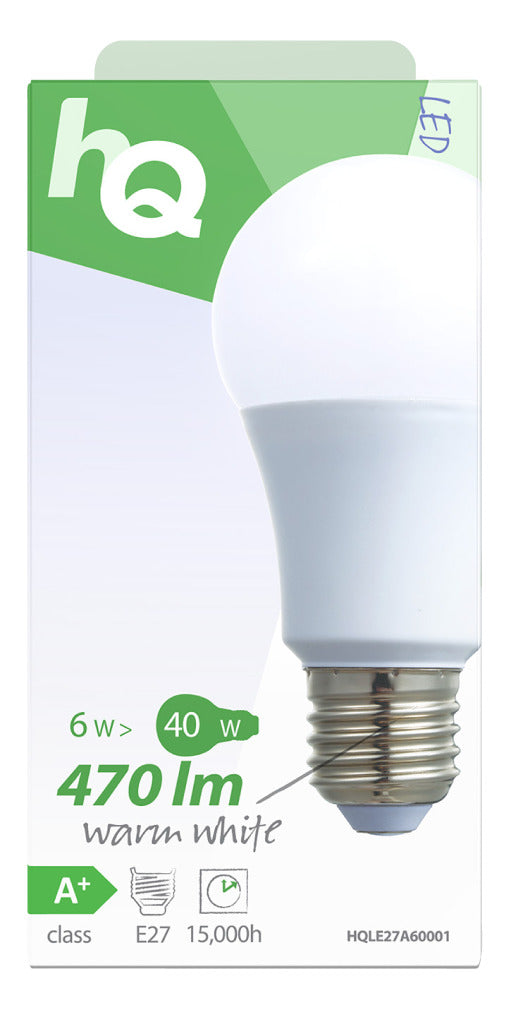 Hq le27a60001 ledlamp a60 e27 6,5w 470 lm 2700k
