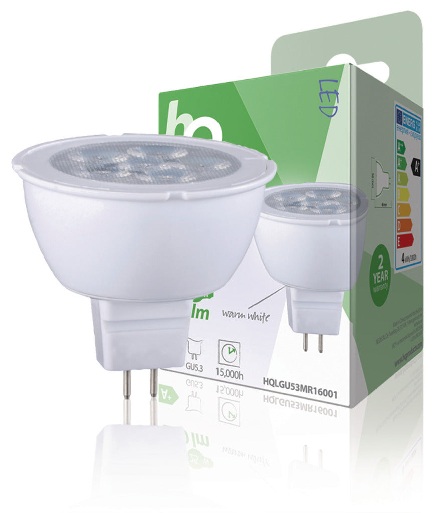 Hq lgu53 mr16001 ledlamp mr16 gu5.3 4w 250 lm 2700k