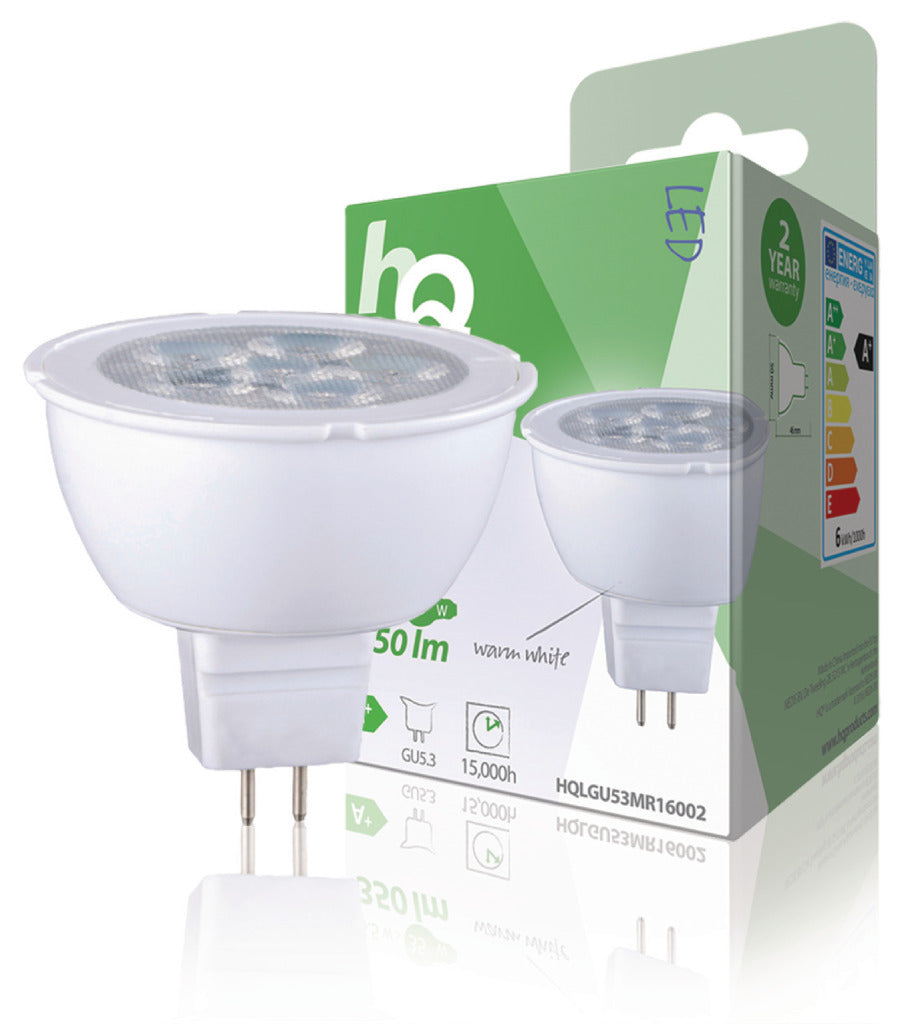 Hq lgu53 mr16002 ledlamp mr16 gu5.3 5,5w 350 lm 2700k