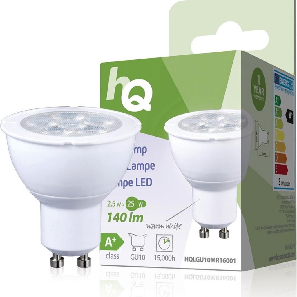 Hq led reflektor 2.5w 140 lumen gu10