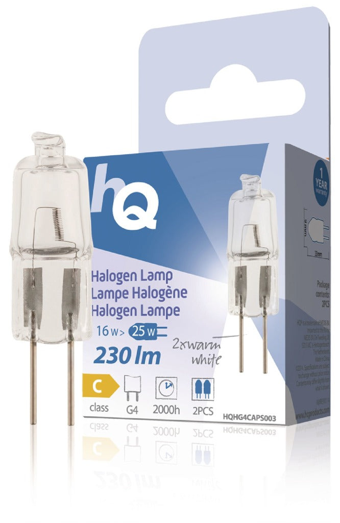 Hq hg4 caps003 halogeenlamp capsule g4 16 w 230 lm 2 800 k