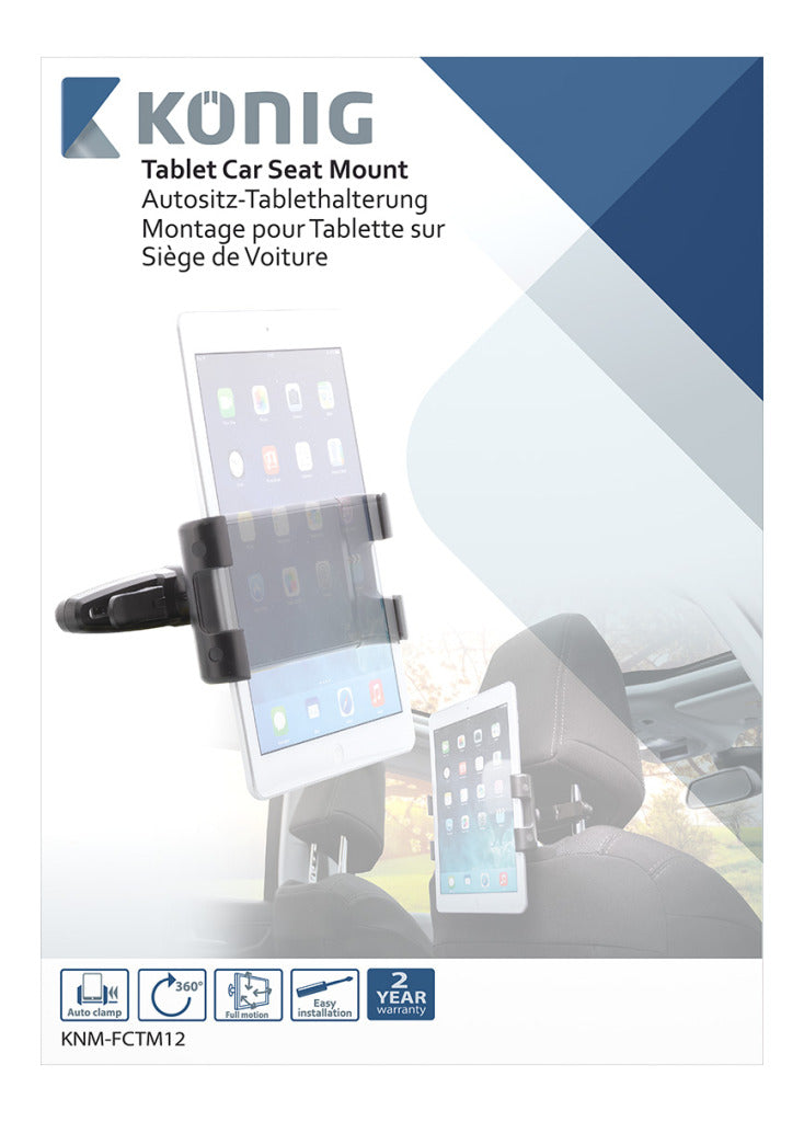 K ouml;nig knm-fctm12 tablet autohouder 360 graden; draai- en kantelbaar 0,7 kg