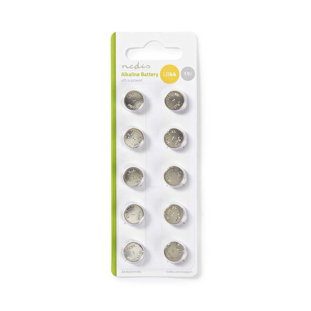 Nedis baaklr4410bl alkalische batterij lr44 10 stuks blisterverpakking