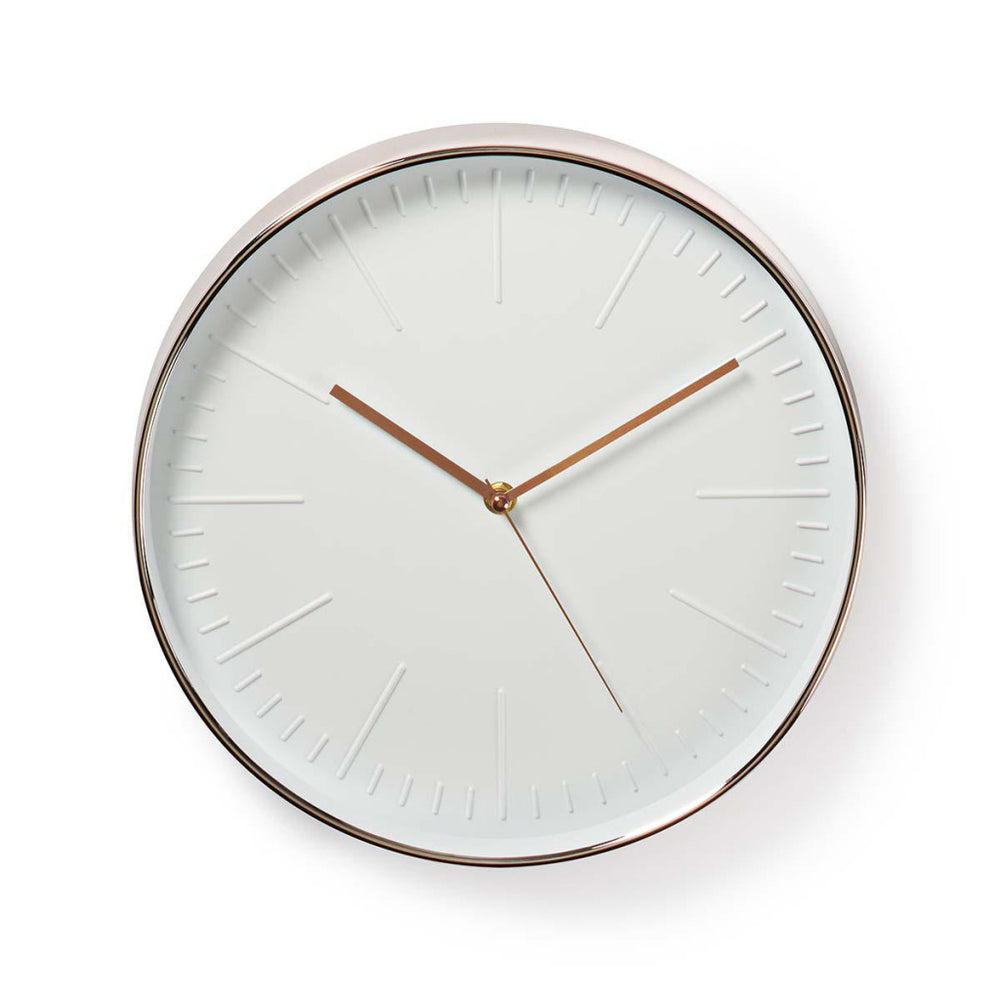 Nedis clwa013pc30re ronde wandklok diameter 30 cm wit roze-goud