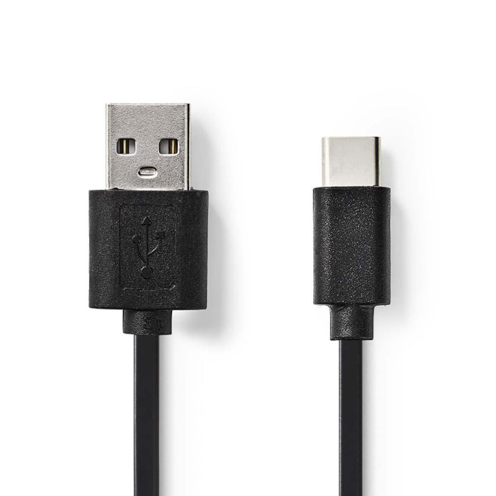 Nedis ccgp60600bk01 usb 2.0-kabel type-c mannelijk - a mannelijk 0,1 m zwart