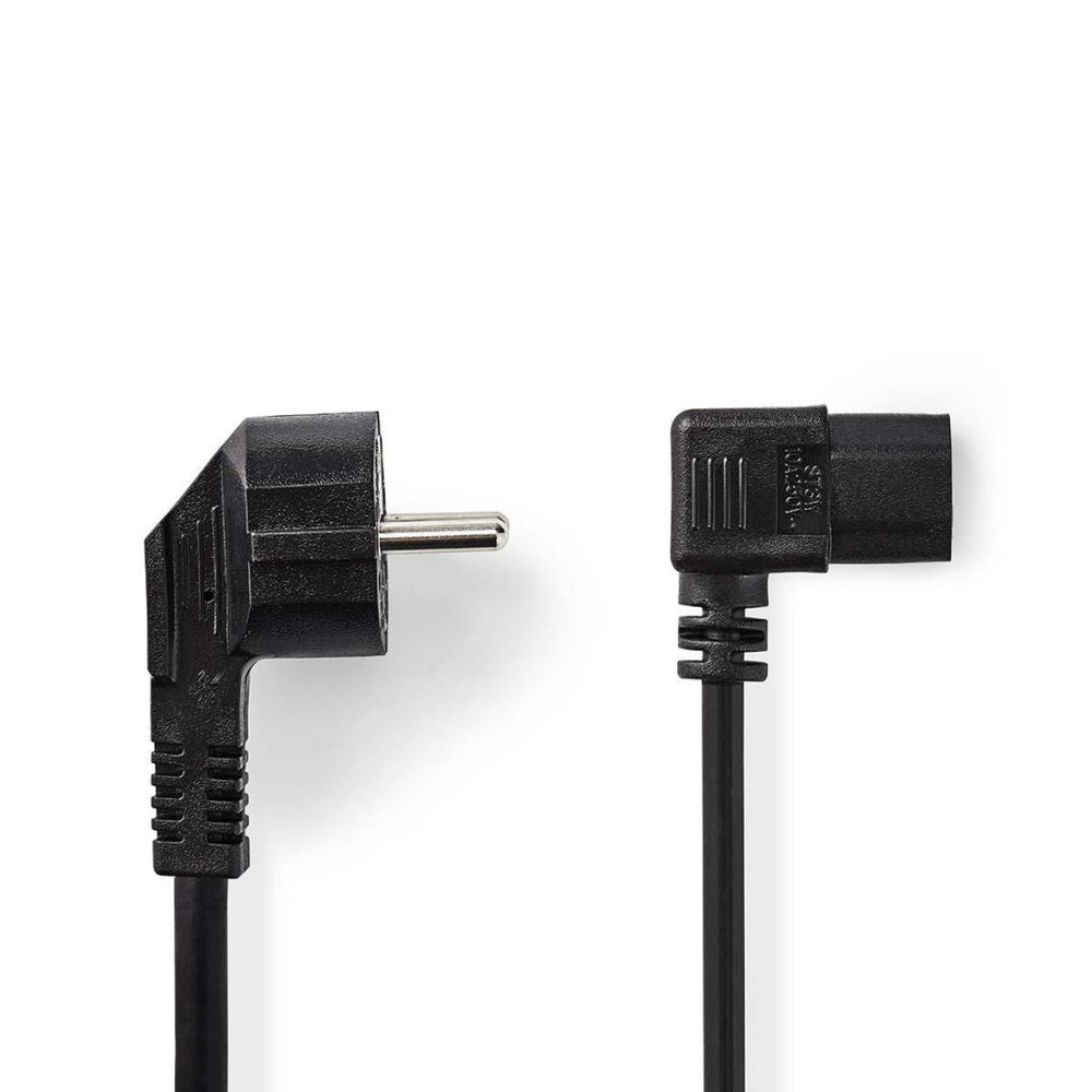 Nedis cegp10020bk100 voedingskabel schuko mannelijke haaks - iec-320-c13 haaks 10 m zwart
