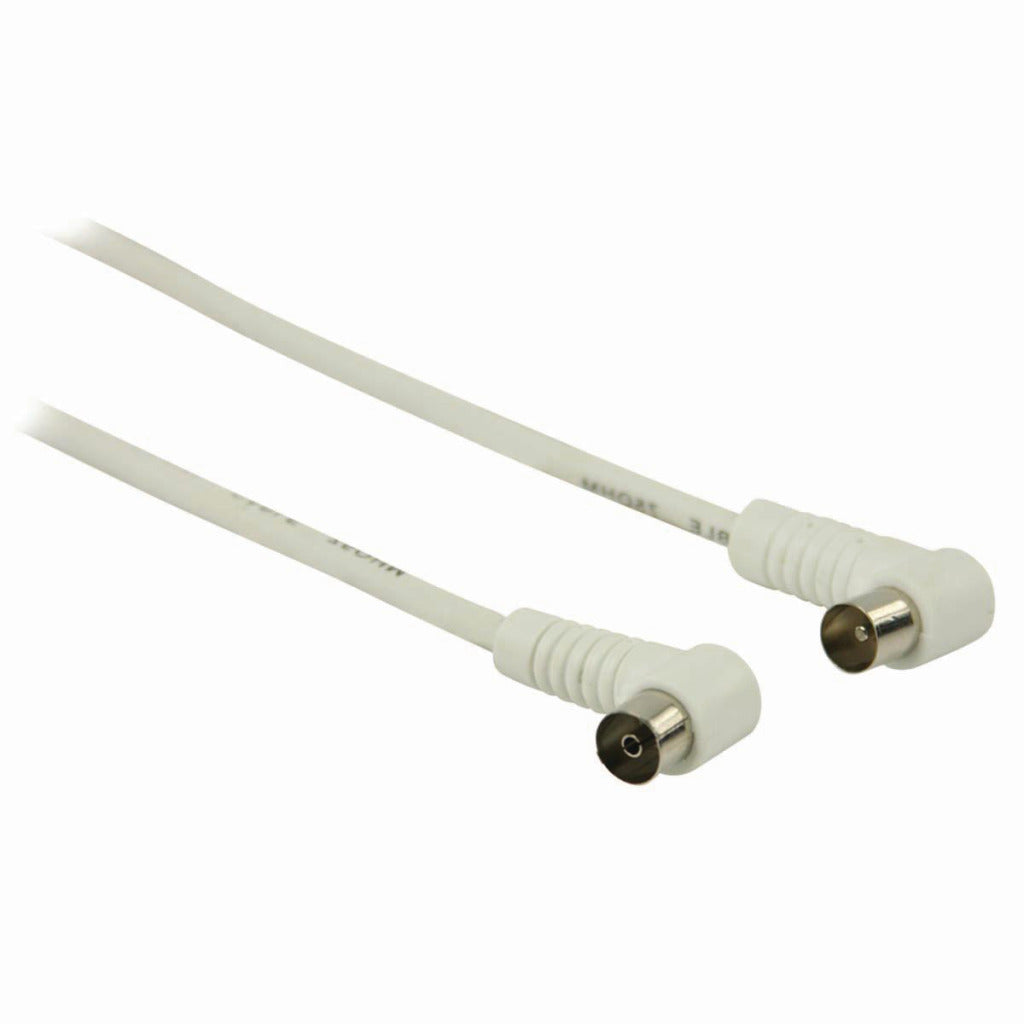 Nedis csgp40100wt30 coaxkabel 90 db iec (coax) mannelijk haaks - iec (coax) vrouwelijk haaks 3,0 m wit