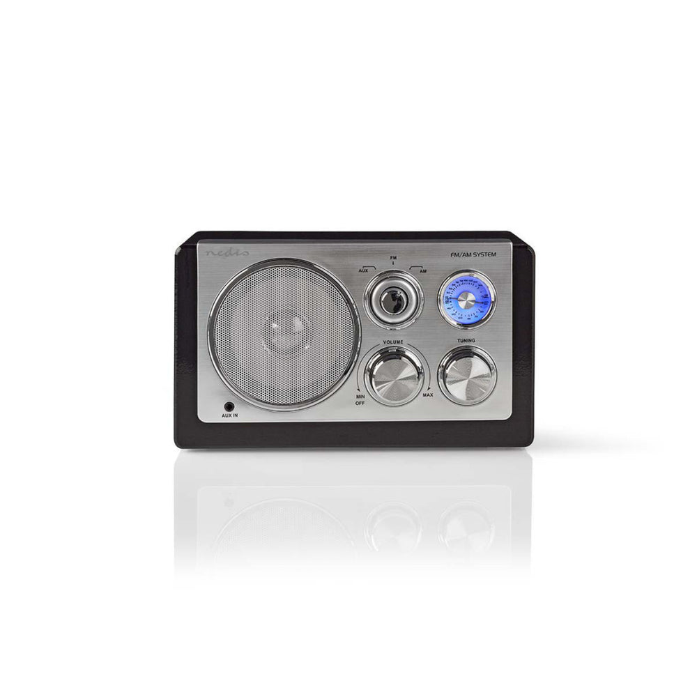 Nedis RDFM5100BK Fm-radio 9 W Analoge tuning Retro Design Zwart