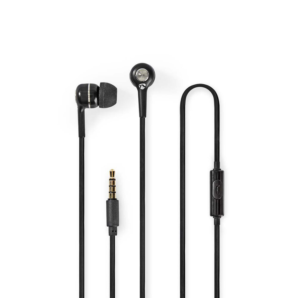 Nedis HPWD2020BK Bedrade Hoofdtelefoon 1,2 m Ronde Kabel In-ear Ingebouwde Microfoon Zwart