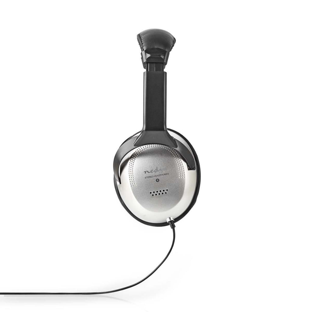 Nedis hpwd1201bk over-ear hoofdtelefoon bedraad 6,00 m zilver zwart