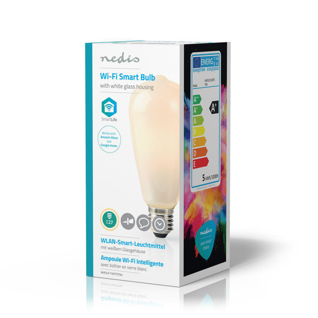 Nedis wifilf11wtst64 wifi smart ledlamp e27 st64 5w 500lm wit