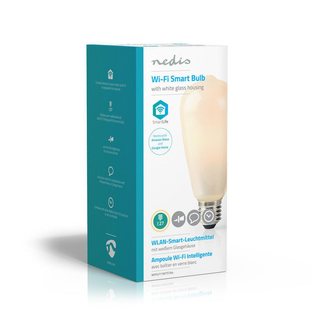 Nedis wifilf11wtst64 wifi smart ledlamp e27 st64 5w 500lm wit