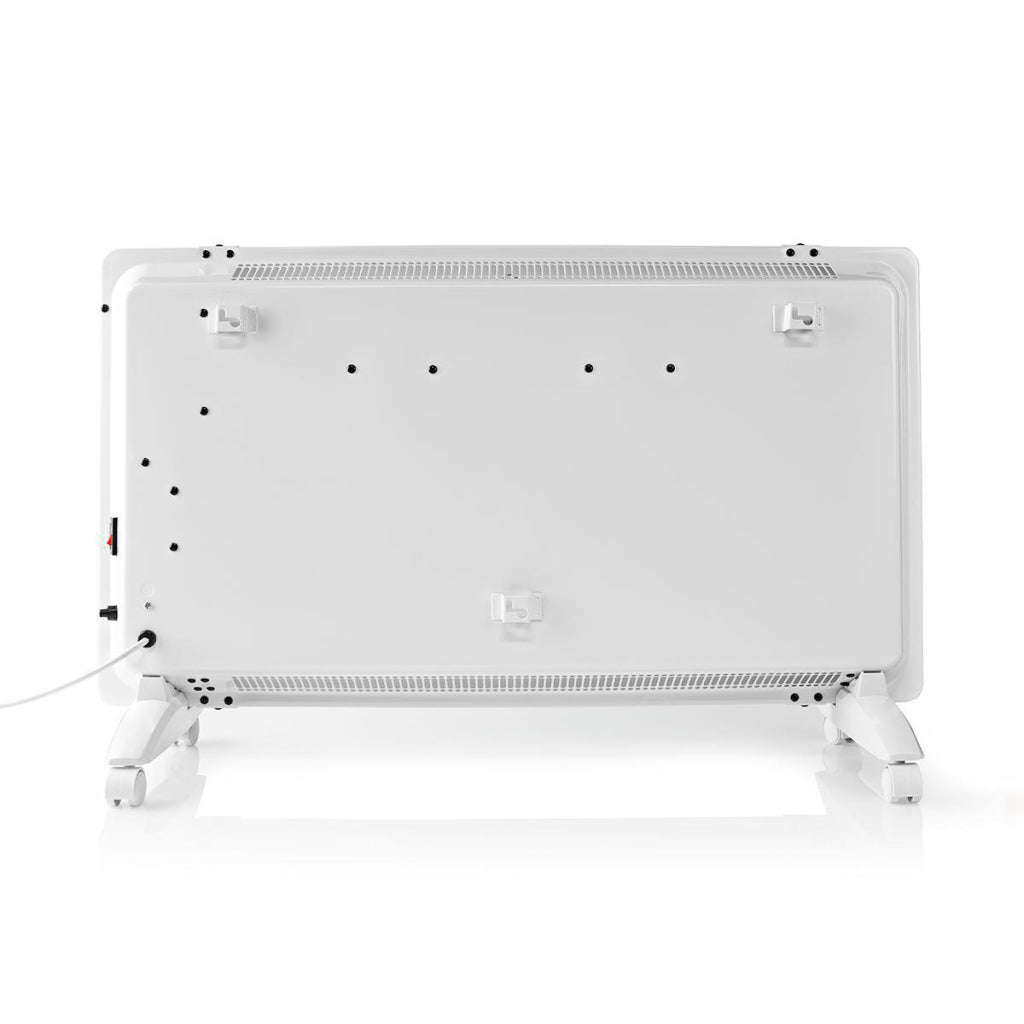 Nedis wifihtpl20fwt slanke convectorkachel met wifi thermostaat glazen frontpaneel 2000 w wit