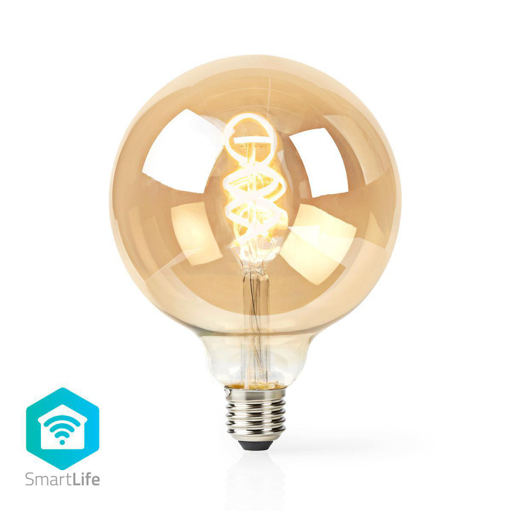 Nedis wifilt10gdg125 wi-fi warm tot koel wit led filamentlamp gedraaid e27 g125 5,5 w 350 lm
