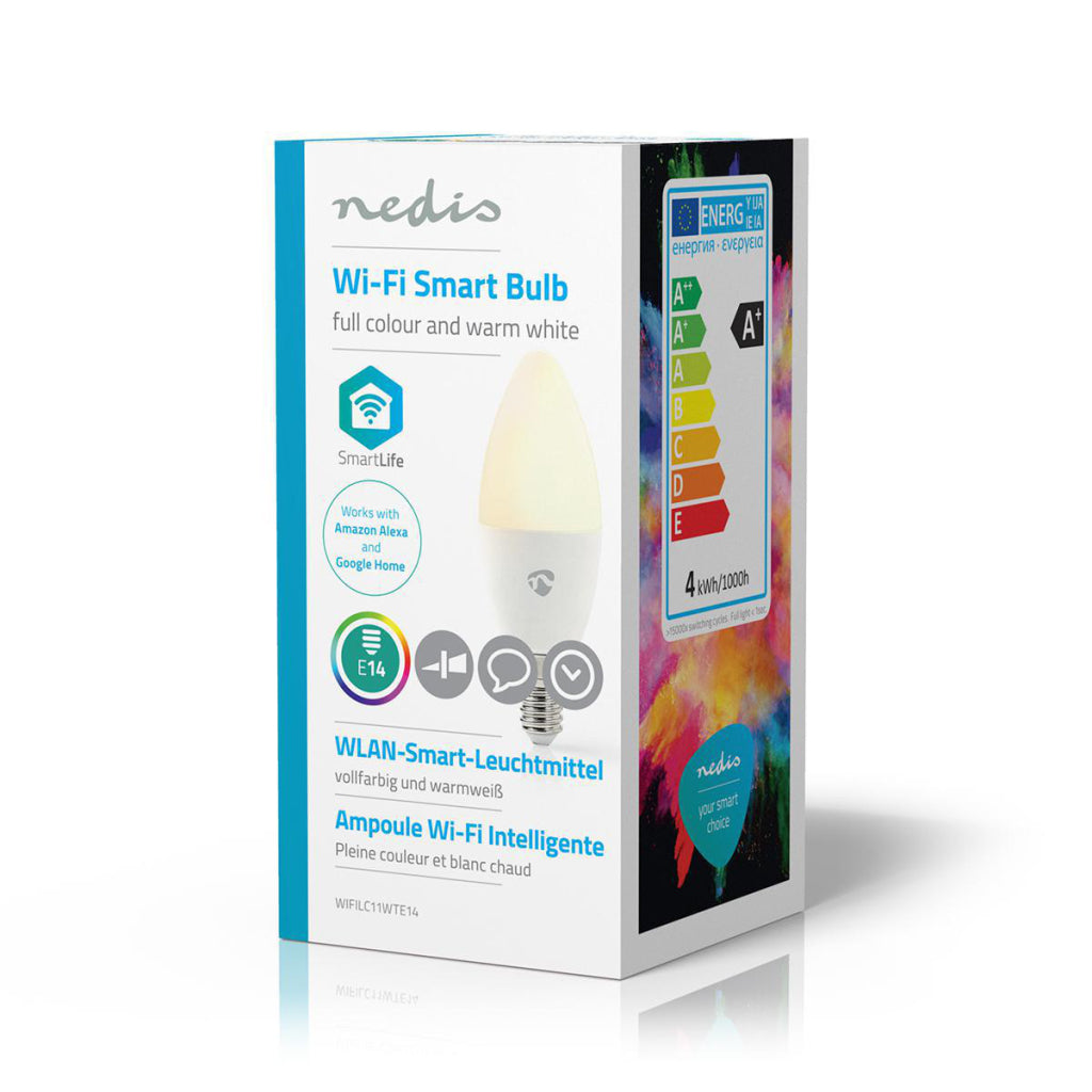 Nedis wifilc11wte14 wifi smart led-lamp full colour en warm wit e14
