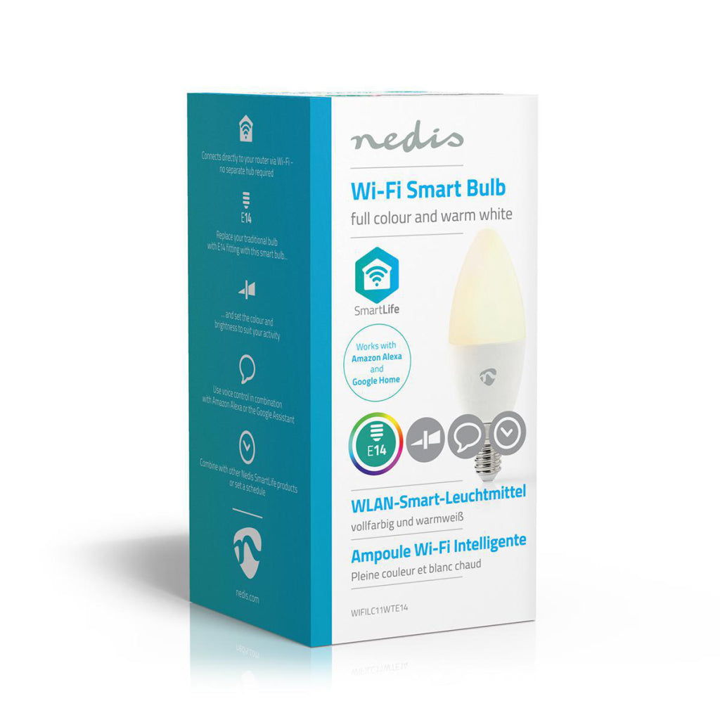 Nedis wifilc11wte14 wifi smart led-lamp full colour en warm wit e14